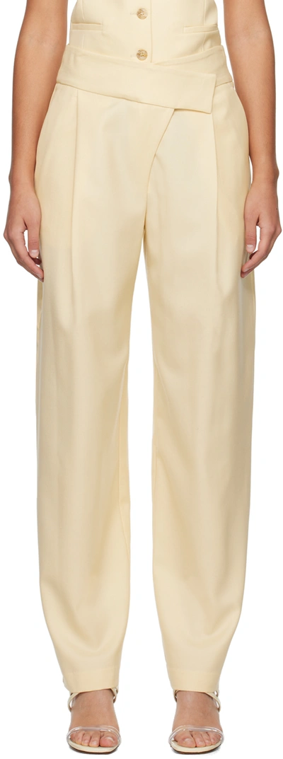 Shop Esse Studios Yellow Delphi Trousers In Butter