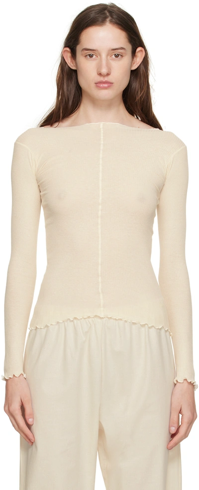 Shop Baserange Off-white Pama Long Sleeve T-shirt In Offwhite