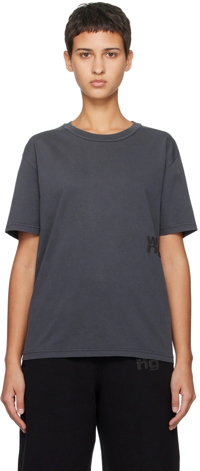 Shop Alexander Wang T Gray Puff T-shirt In 094a Soft Obsidian