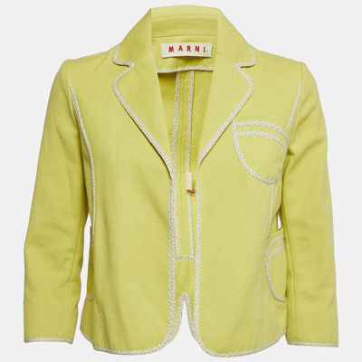 Pre-owned Marni Green Cotton Open Front Blazer S