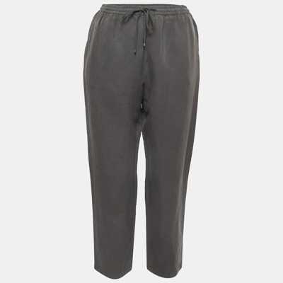 Pre-owned Weekend Max Mara Grey Silk Blend Drawstring Pants S