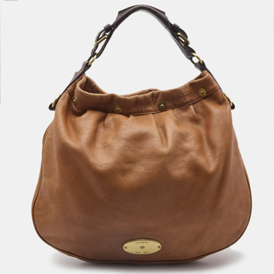 Pre-owned Mulberry Brown Pebbled Leather Mitzy Hobo