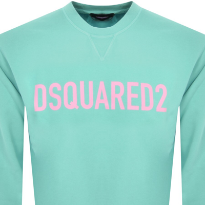 Dsquared2 Logo Cool Fit Cotton Crew Sweatshirt In Blue