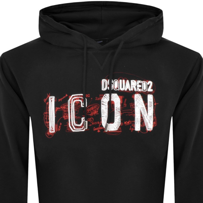 Shop Dsquared2 Icon Scribble Cool Fit Hoodie Black