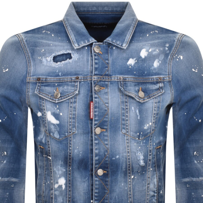 Shop Dsquared2 Dan Jean Jacket Blue