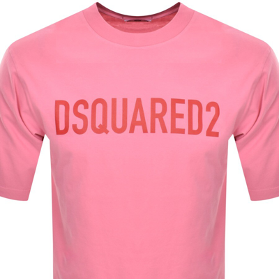 Dsquared2 Logo-print Cotton T-shirt In Pink