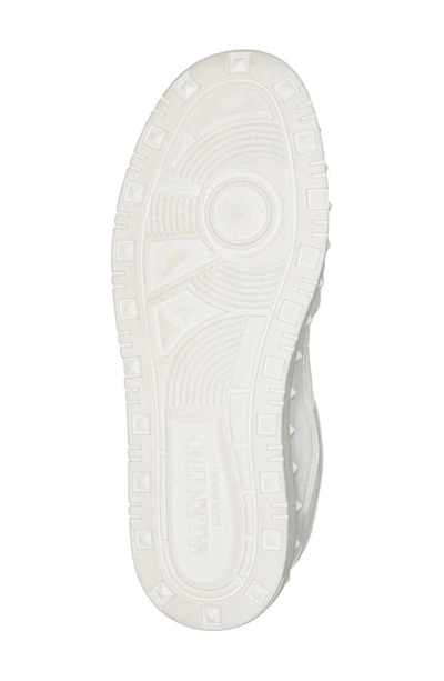 Valentino Leather Freedots Sneakers Studded Detailing In Obo Bianco/bianco