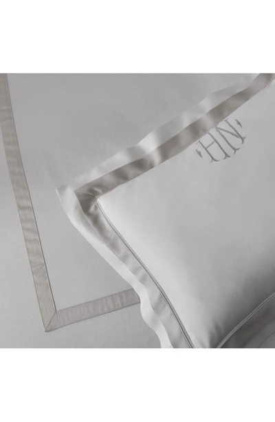 Shop Matouk Ambrose Set Of 2 600 Thread Count Egyptian Cotton Pillowcases In Bone/ Silver