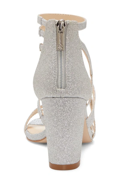 Shop Jessica Simpson Stassey Cage Sandal In Sparkly Silver