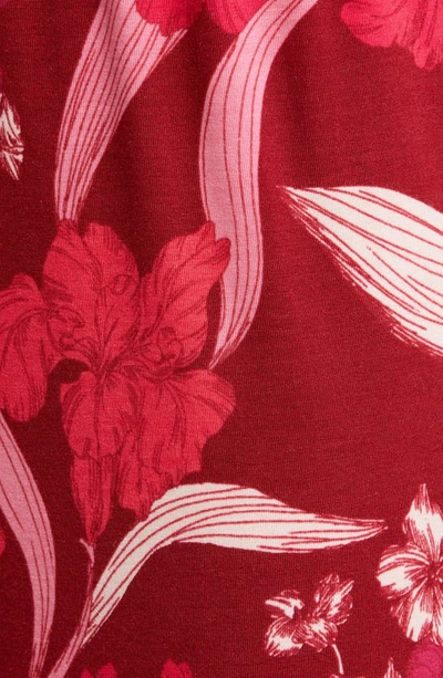 Shop Nordstrom Moonlight Eco Crop Pajamas In Red Velvet Lisolette Flora