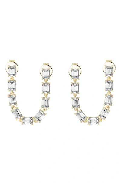 Shop Jennifer Fisher 18k Gold Lab Created Diamond Double Post Dangler Drop Earrings In 18k Yellow Gold