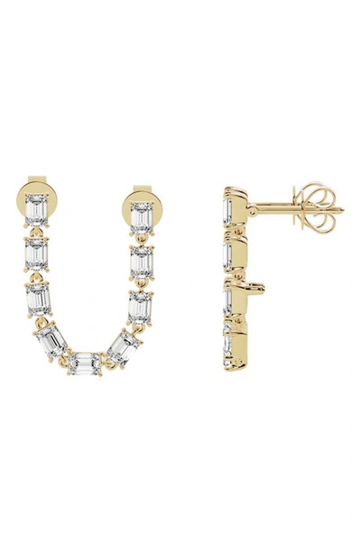 Jennifer Fisher Lab Created Diamond Double Post Dangler Drop Earrings In 18k Yellow Gold
