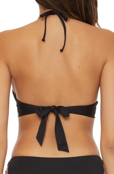Shop Becca Layla Crochet Trim Bikini Top In Black