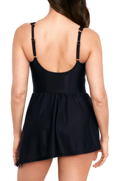 Miraclesuit Network News Alina Skirted One-piece Swimsuit In Black
