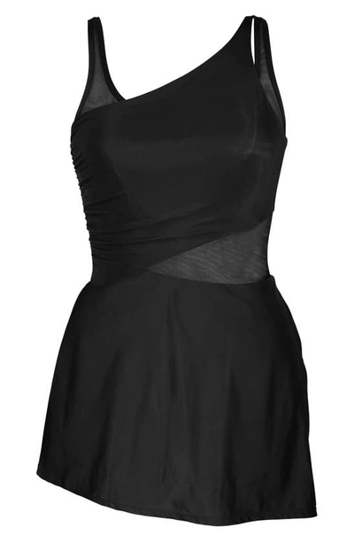 Miraclesuit Network News Alina Skirted One-piece Swimsuit In Black