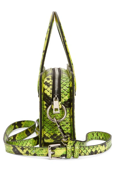 Shop Luar Small Ana Python Embossed Leather In Green Multi