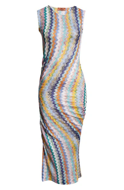 Shop Missoni Zigzag Sleeveless Knit Midi Dress In Krg006s Var.multicol