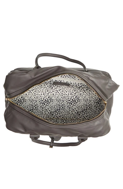Shop Mali + Lili Riley Vegan Leather Weekend Travel Bag In Charcoal