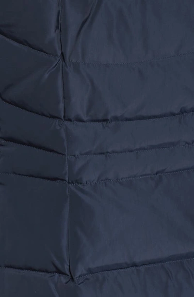Cole Haan Signature Cole Haan Quilted Down & Feather Fill Jacket With Faux Fur Trim In Navy