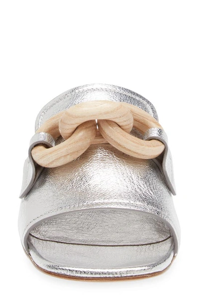 Shop Pedro Garcia Enna Slide Sandal In Silver Petitgrain Lame