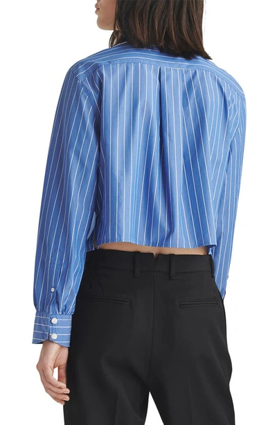 Shop Rag & Bone Maxine Stripe Crop Shirt In Blustripe
