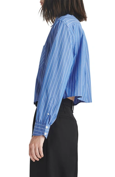 Shop Rag & Bone Maxine Stripe Crop Shirt In Blustripe