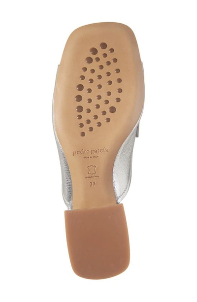 Pedro Garcia Enna Slide Sandal In Silver Petitgrain Lame