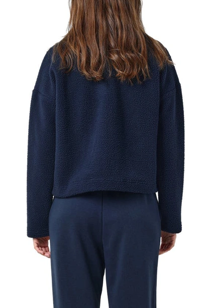 Shop Noisy May Lea Fleece Quarter Zip Pullover In Navy Blazer