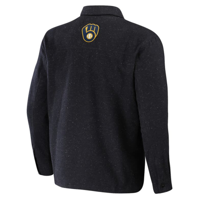 Shop Darius Rucker Collection By Fanatics Black Milwaukee Brewers Ringstop Full-snap Shacket