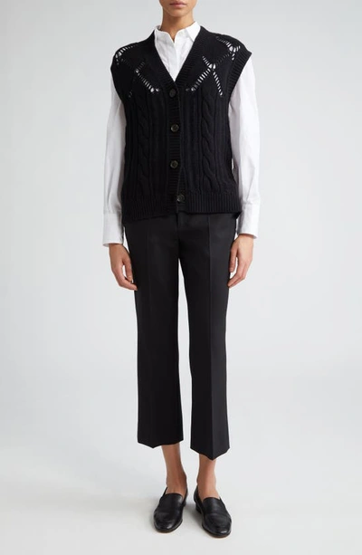 Shop Maria Mcmanus Argyle Oversize Recycled Cashmere & Organic Cotton Sweater Vest In Black
