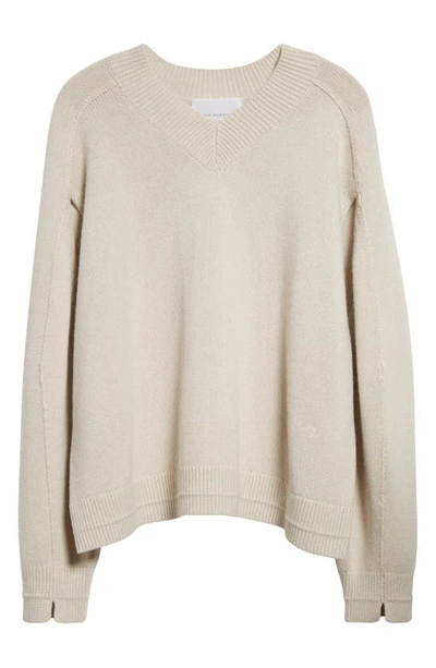 Shop Maria Mcmanus Cape Sleeve Organic Cotton & Recycled Cashmere Sweater In Crema