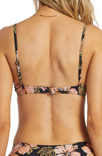 Shop Billabong Hooked On Tropics Bliss Bikini Top In Black Pebble