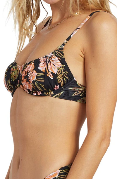 Shop Billabong Hooked On Tropics Bliss Bikini Top In Black Pebble