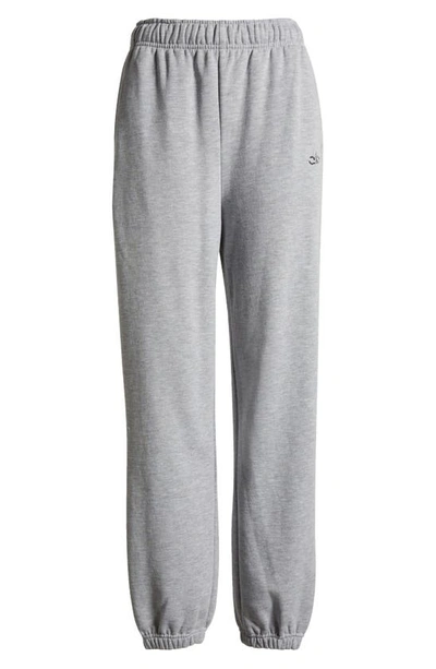 Shop Alo Yoga Accolade Logo Sweatpants In Athletic Heather Grey