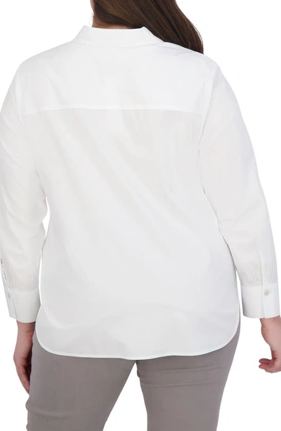 Foxcroft Meghan Cotton Button-up Shirt In White