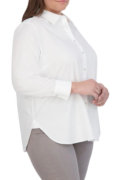 Foxcroft Meghan Cotton Button-up Shirt In White
