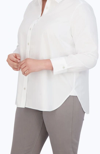 Foxcroft Meghan Cotton Button-up Shirt In White