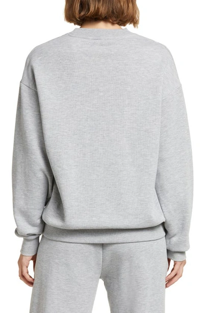 Shop Alo Yoga Accolade Crewneck Cotton Blend Sweatshirt In Athletic Heather Grey