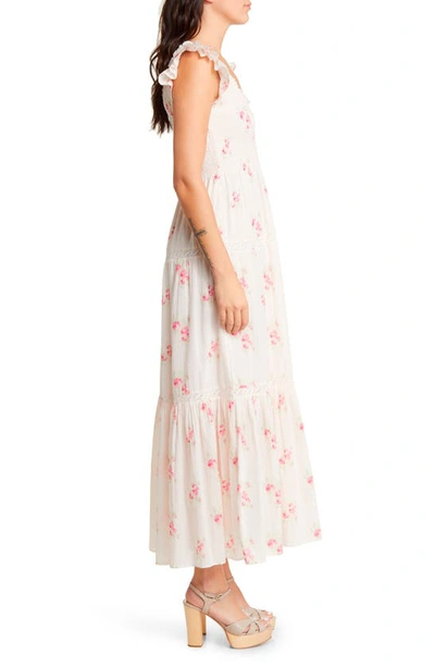 Shop Loveshackfancy Chessie Floral Smocked Cotton Maxi Dress In Berry Moment