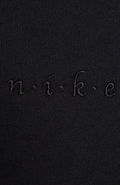 Shop Nike Micro Logo Oversize Long Sleeve T-shirt In Black/ Black