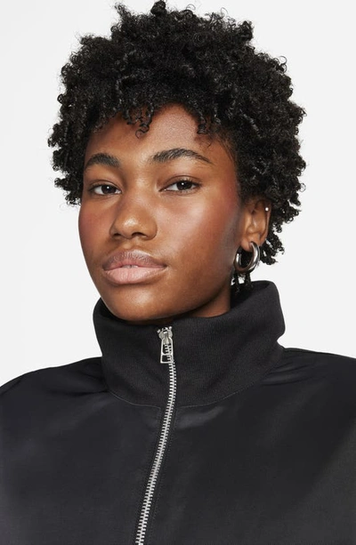 Shop Nike Sportswear Essential Oversize Therma-fit Bomber Jacket In Black/ White