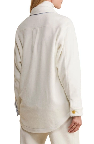 Vineyard Vines Harbor Fleece Shirt Jacket In Marshmallow