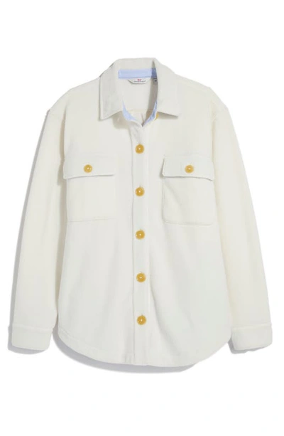 Vineyard Vines Harbor Fleece Shirt Jacket In Marshmallow
