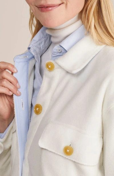Vineyard Vines Harbor Fleece Shirt Jacket In Marshmallow