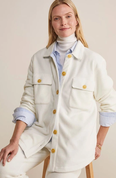 Vineyard Vines Harbor Fleece Shirt Jacket In Marshmallow