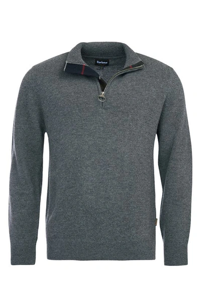 Barbour Holden Wool Half-zip Pullover In Mid Grey Marl