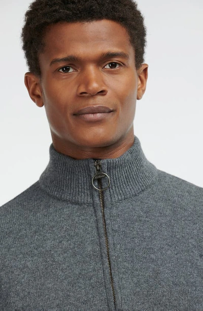 Barbour Holden Wool Half-zip Pullover In Mid Grey Marl