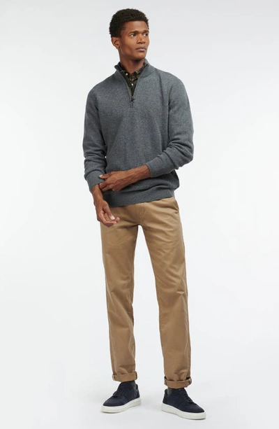 Barbour Holden Wool Half-zip Pullover In Mid Grey Marl