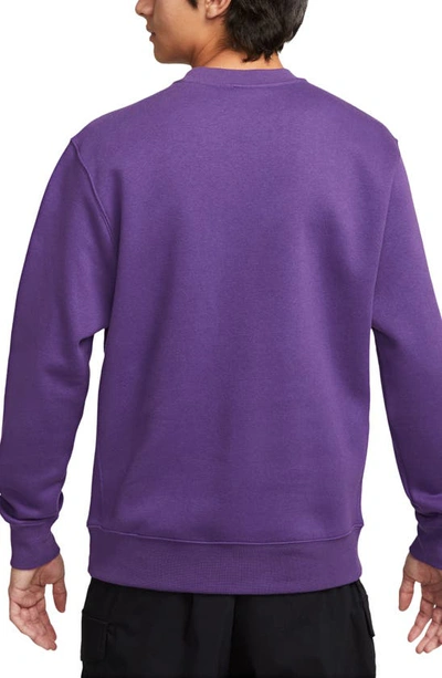 Shop Nike Club Crewneck Sweatshirt In Purple Cosmos/ White