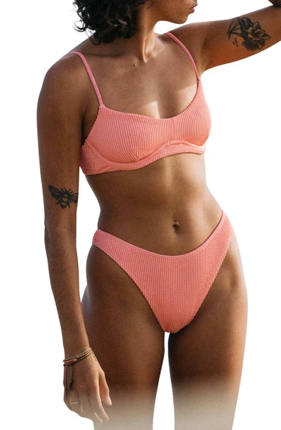 Shop Billabong Summer High Bikini Top In Flamingo